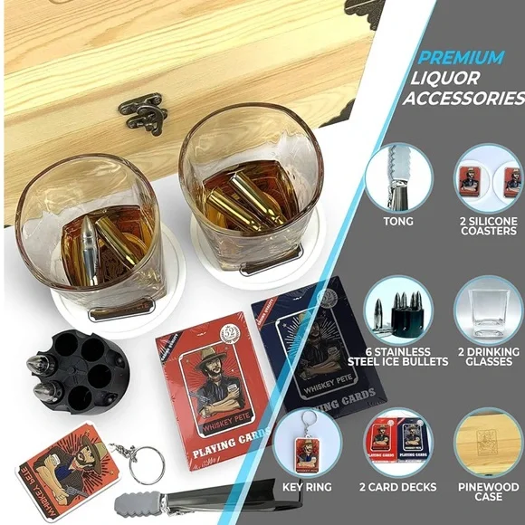 Whiskey Gift Set For Men - Cowboy/Western-Themed Premium Novelty Liquor Set - Picture 3 of 8